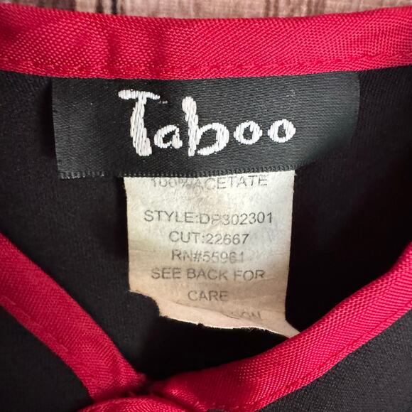 Taboo Dress Y2K Large Vintage Event Black Red Trim Asymmetrical Vampirecore - Picture 7 of 8